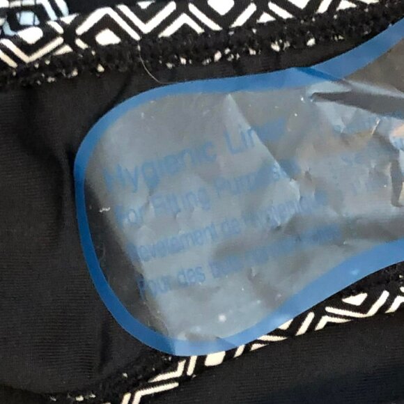 DKNY Diamonds Bandeau Maillot One Piece Swimsuit Blk\Wht S NWT - Picture 8 of 8